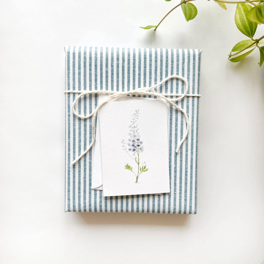 Delphinium stem mini enclosure notecard