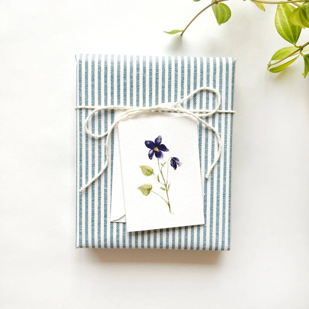 Violet stem mini enclosure notecard