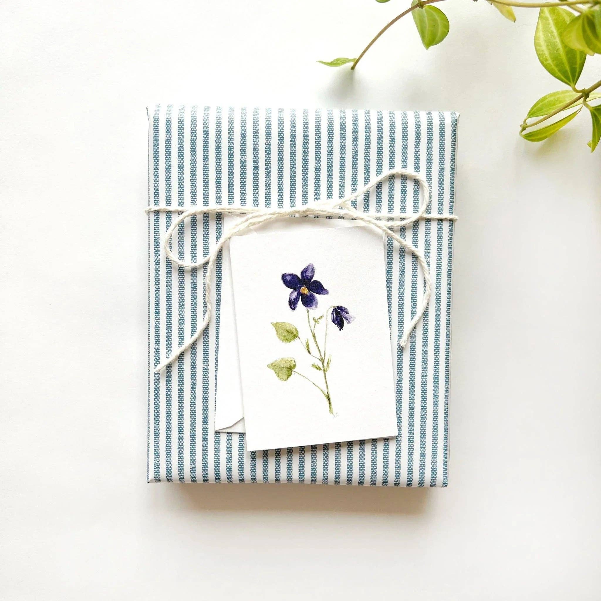 Violet stem mini enclosure notecard