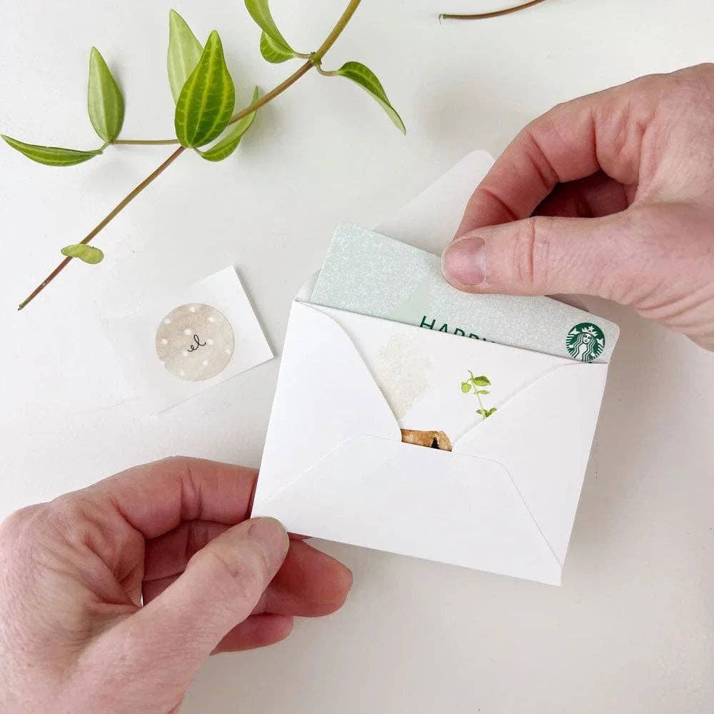 Sweet pea mini enclosure notecard