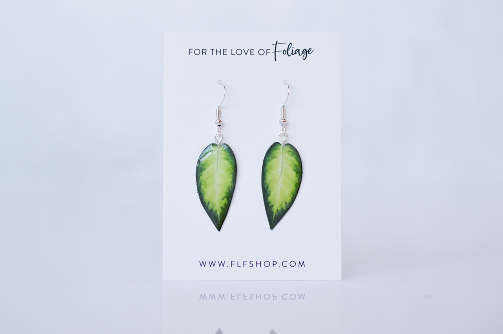 Dieffenbachia "Camille" Plant Earrings | Leaf Earrings