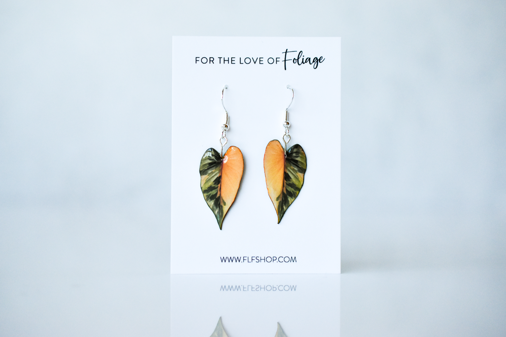 Homalomena Pink Diamond RARE Plant Earrings | Leaf Earrings
