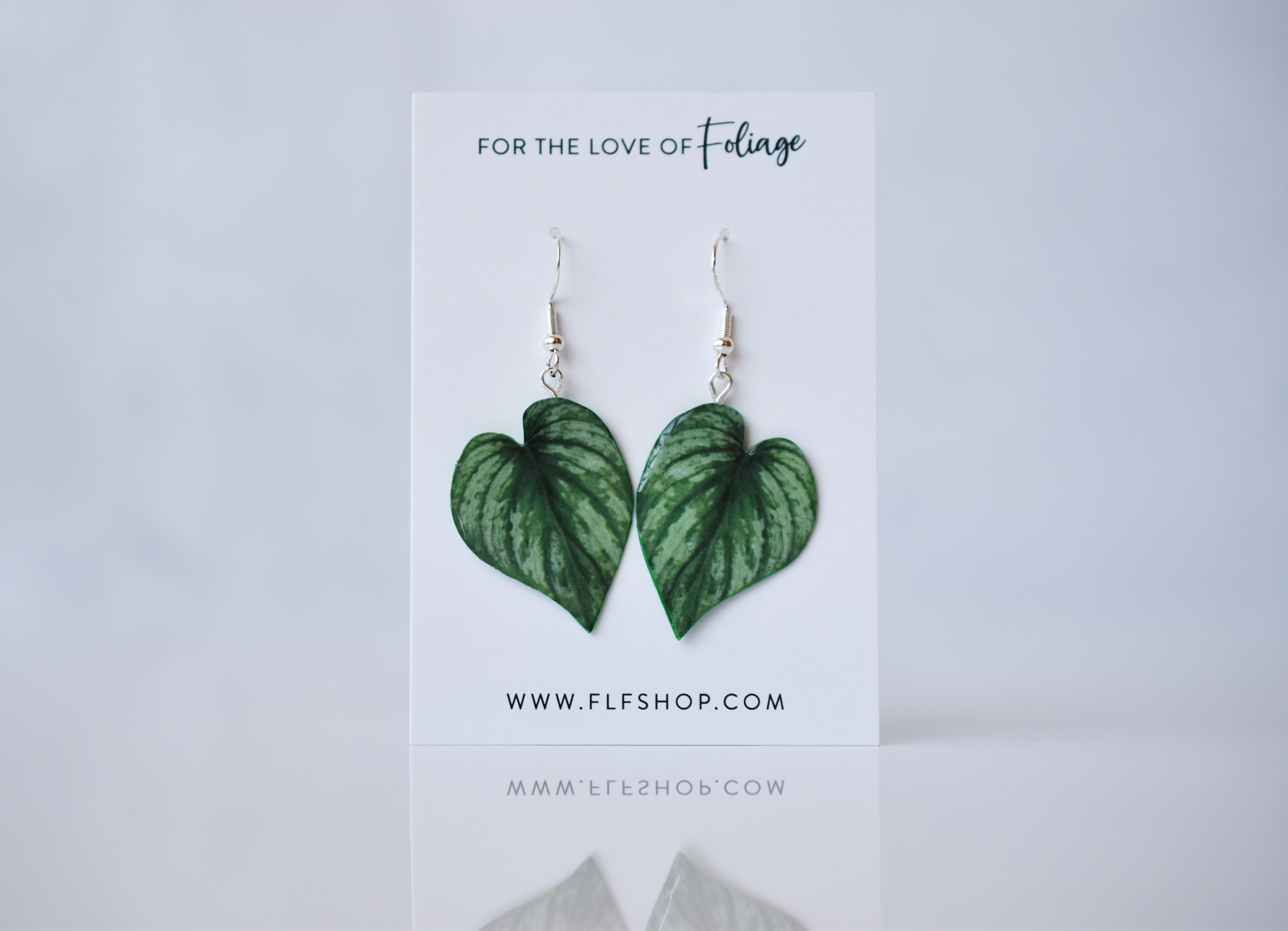 Philodendron Mamei Silver Plant Earrings | Leaf Earrings