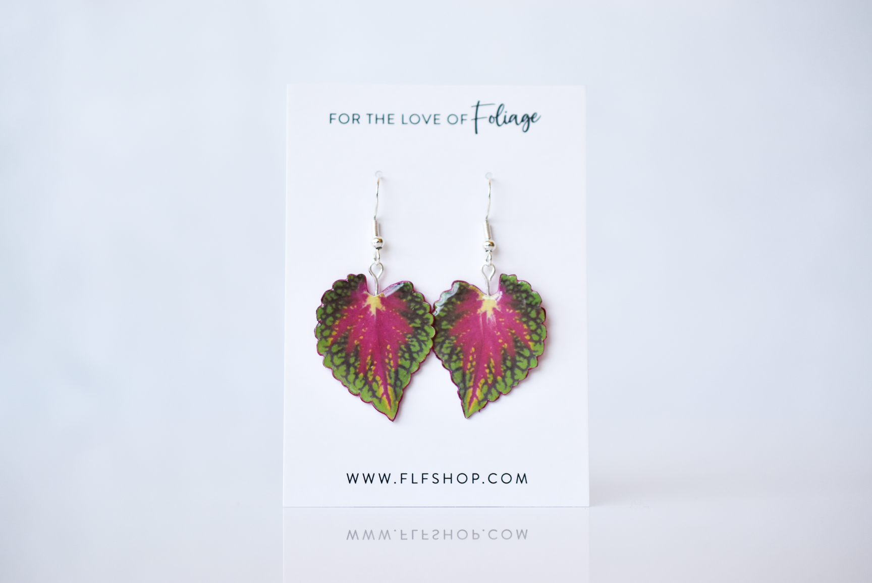 Watermelon Coleus Plant Earrings | Leaf Earrings
