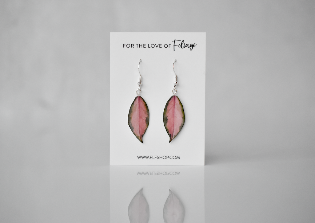 Hoya Krimson Princess Plant Earrings | Leaf Earrings