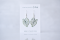 Caladium "White Christmas" Plant Earrings | Leaf Earrings