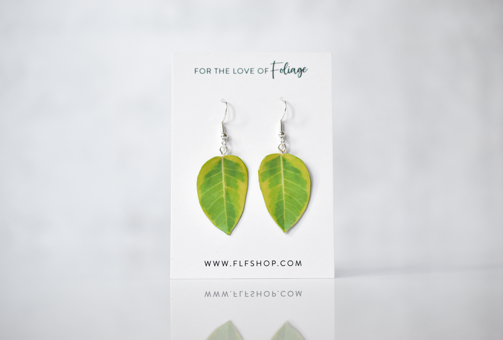 Ficus Altissima “Yellow Gem” Plant Earrings | Leaf Earrings