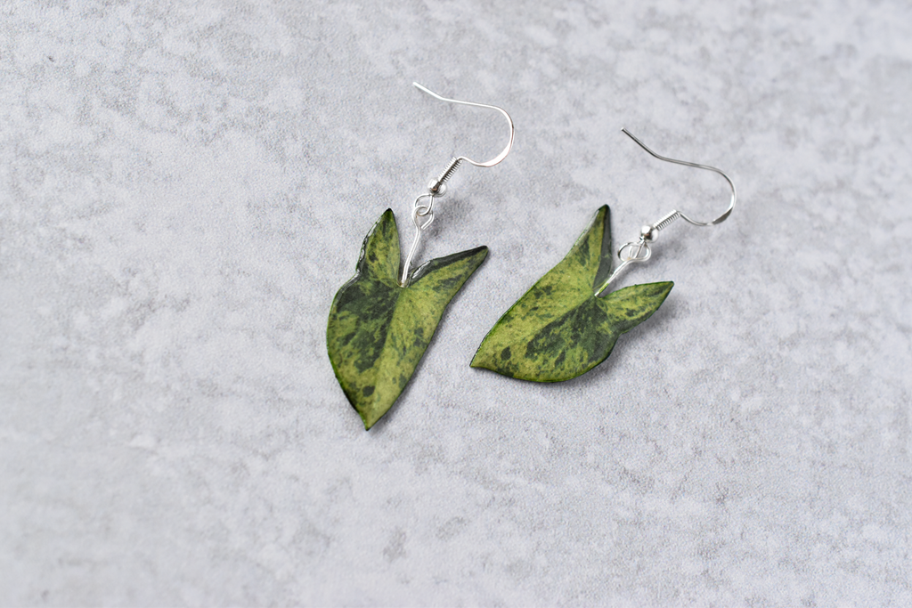 Syngonium Mojito Plant Earrings | Leaf Earrings