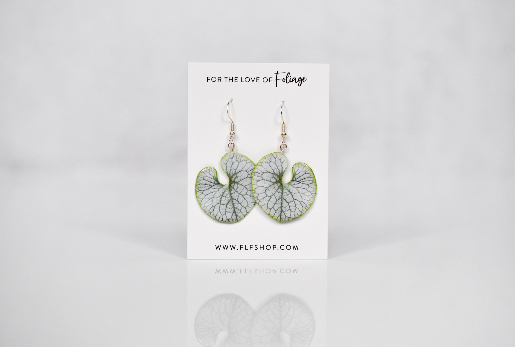 Jack Frost Bugloss Brunnera Plant Earrings | Leaf Earrings