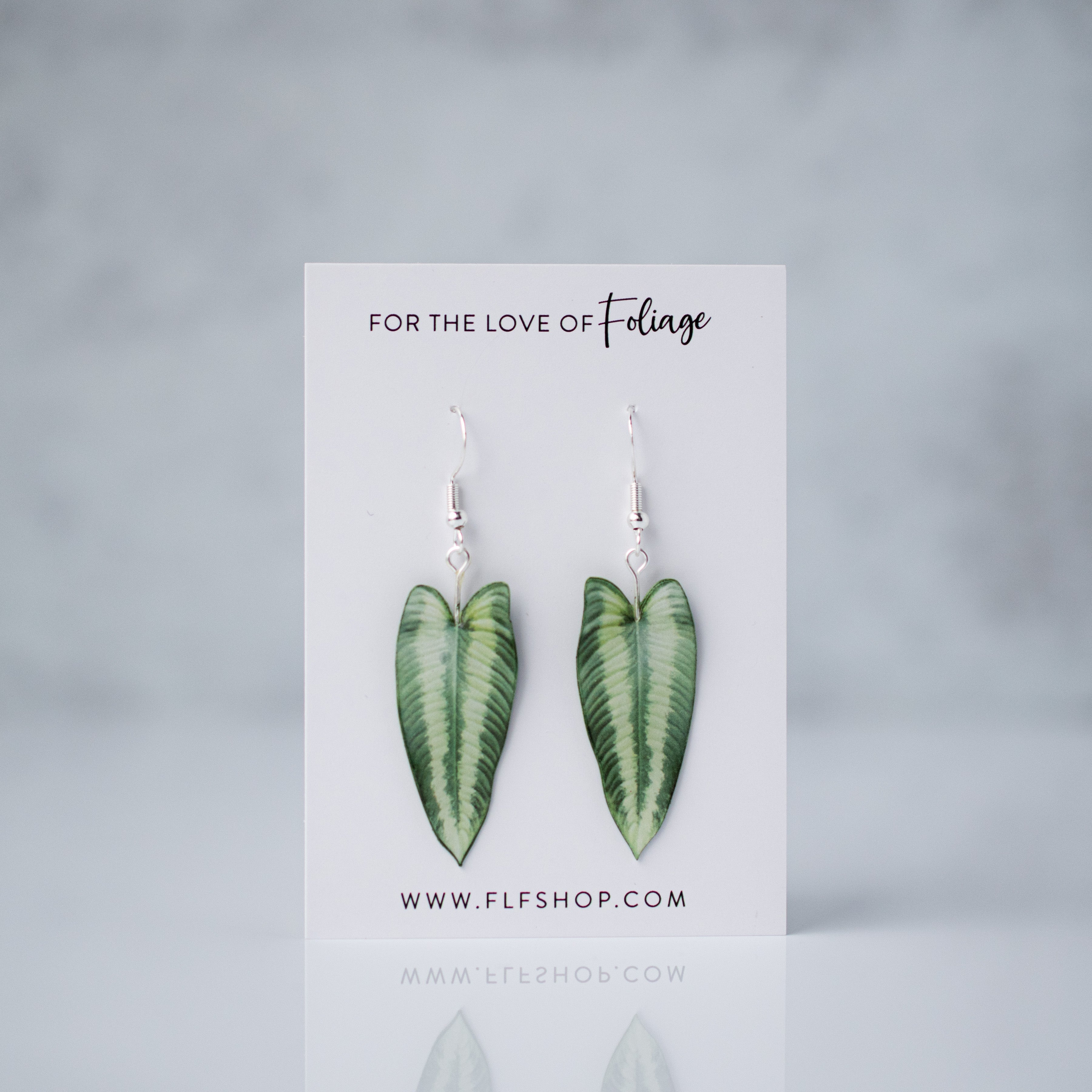 Schismatoglottis Wallichii Plant Earrings | Leaf Earrings