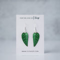 Epipremnum Pinnatum "Cebu Blue" Plant Earrings | Leaf Earrings