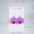 Mauve Orchid Bloom Plant Earrings | Blossom Earrings