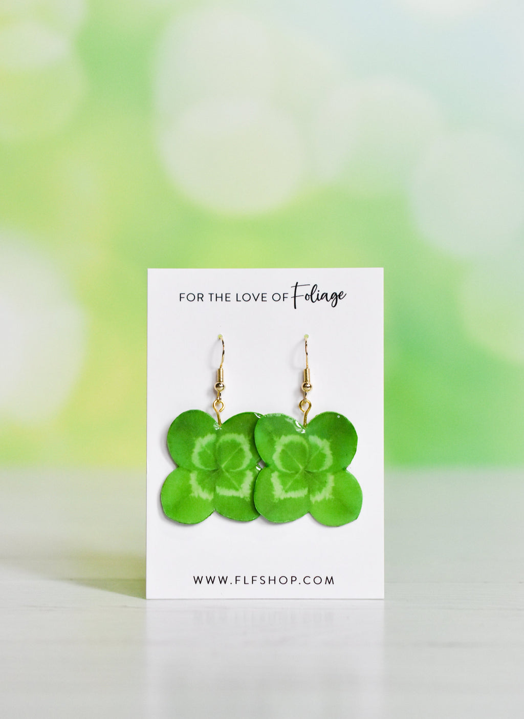 Lucky Shamrock 4-Leaf Clover Earrings | Leaf Earrings | Plant Earrings