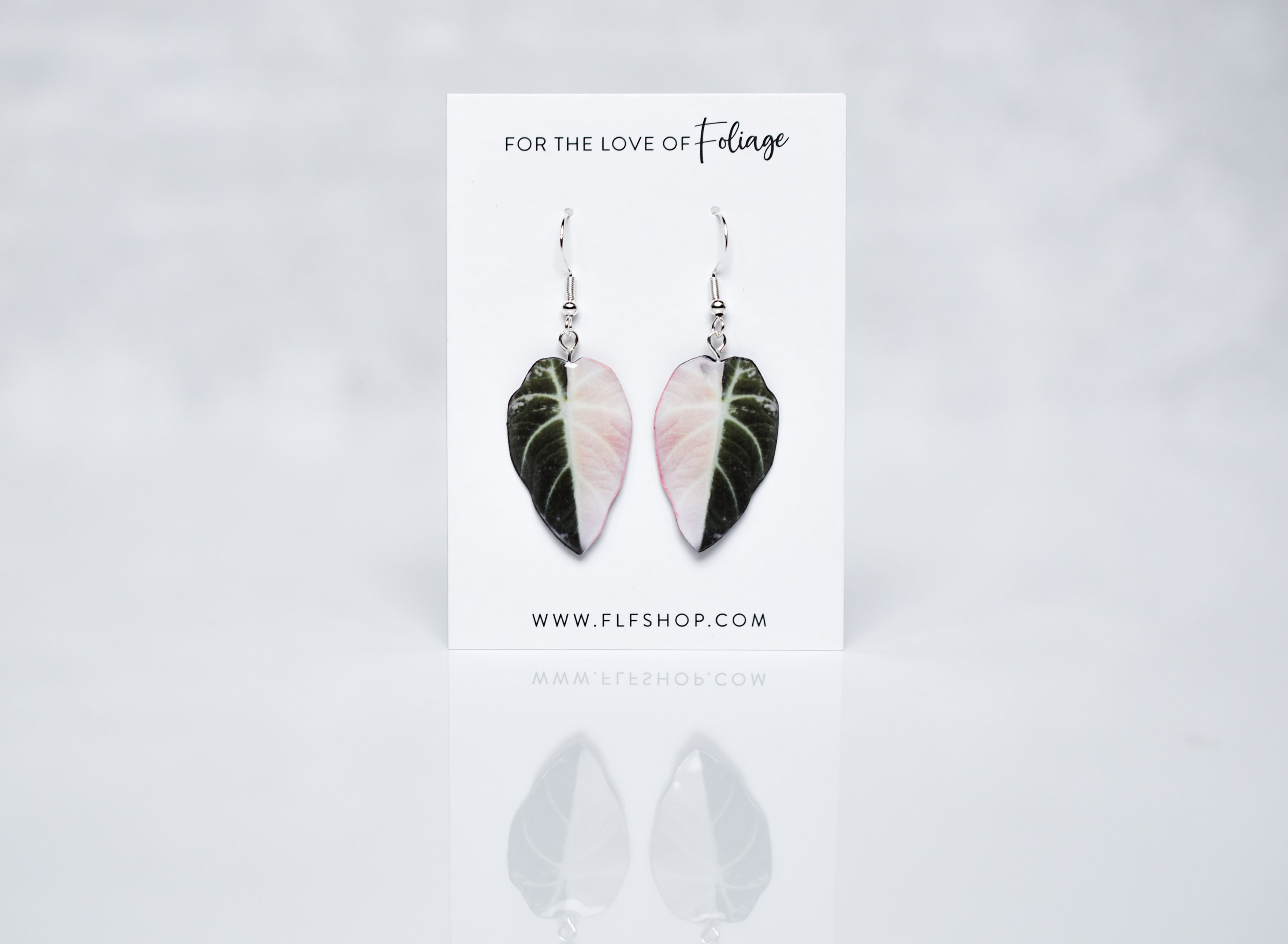 Alocasia Black Velvet Half Moon Plant Earrings | Leaf Earrings