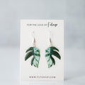 Epipremnum Pinnatum Albo Plant Earrings | Leaf Earrings
