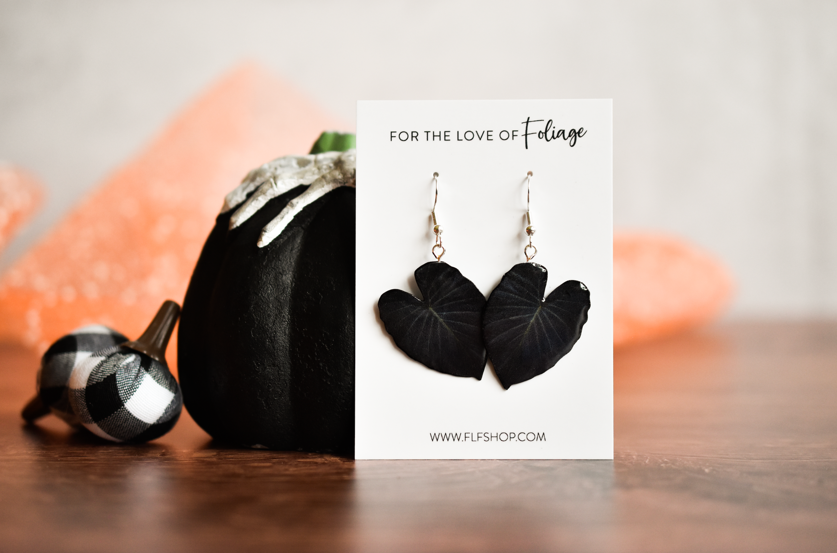Colocasia Black Magic Witchy Plant Earrings | Leaf Earrings