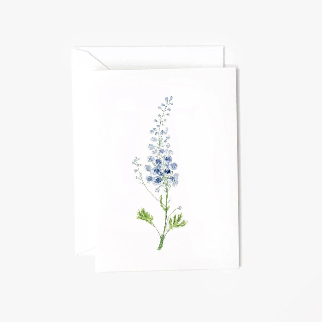 Delphinium stem mini enclosure notecard