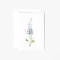 Delphinium stem mini enclosure notecard