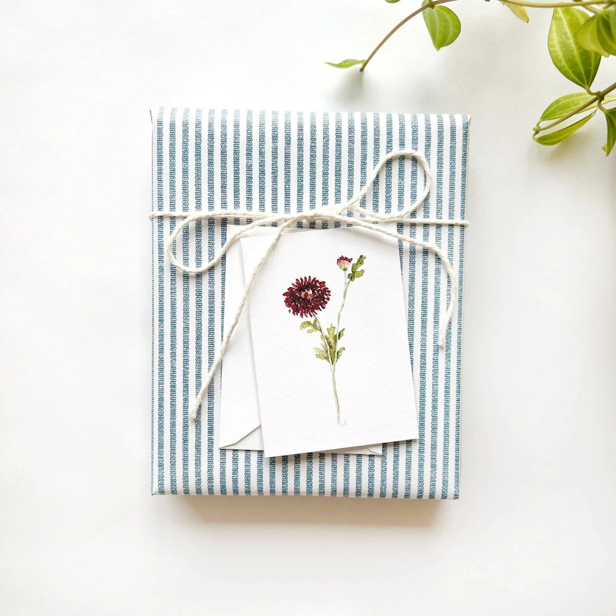 Dahlia stem mini enclosure notecard