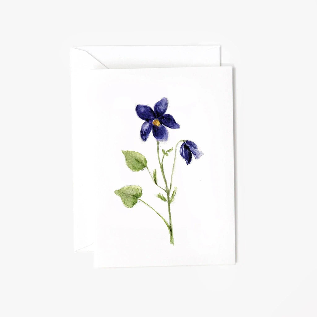 Violet stem mini enclosure notecard