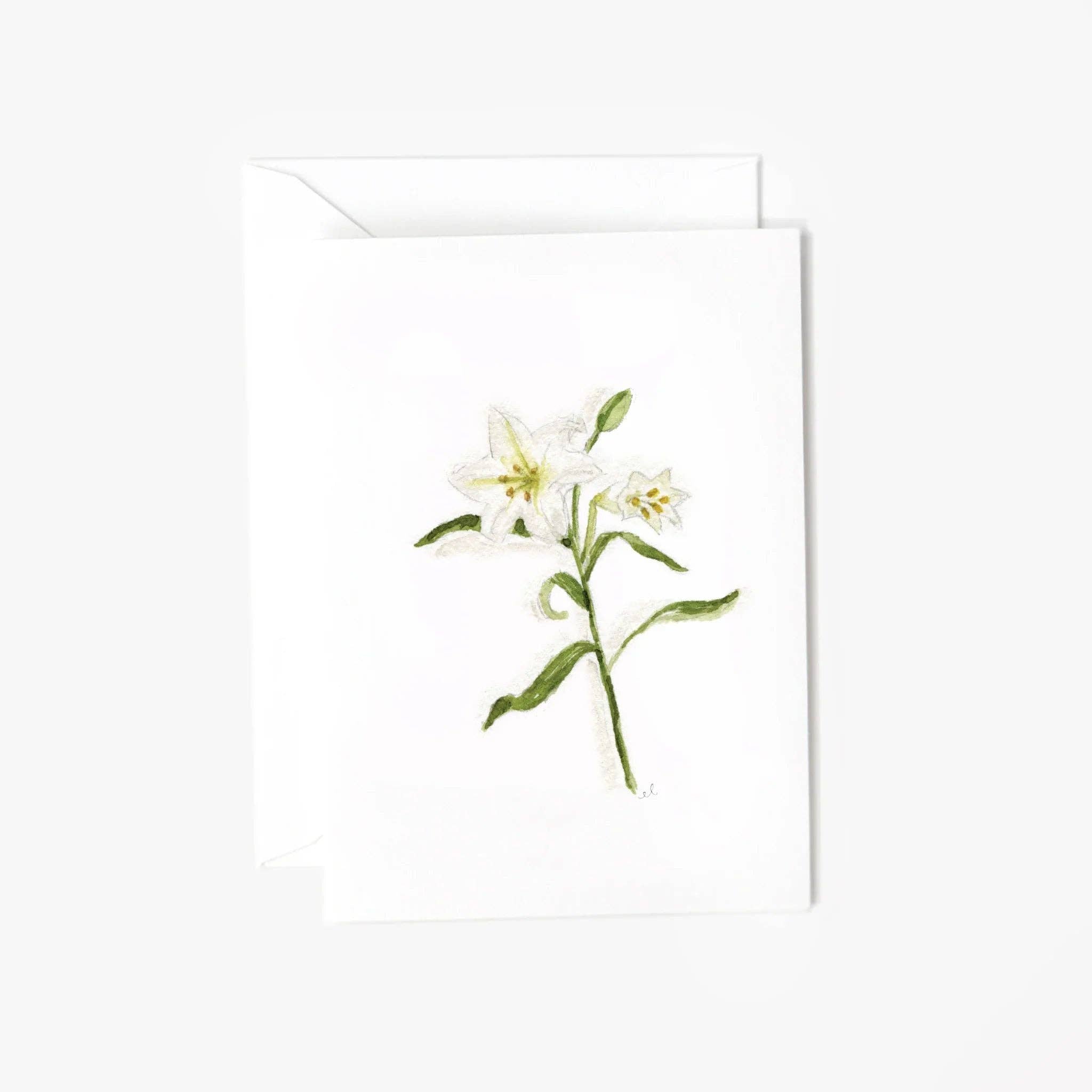 Easter lily mini enclosure notecard
